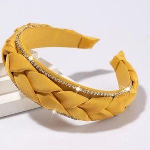 braided headband with rhinestones
